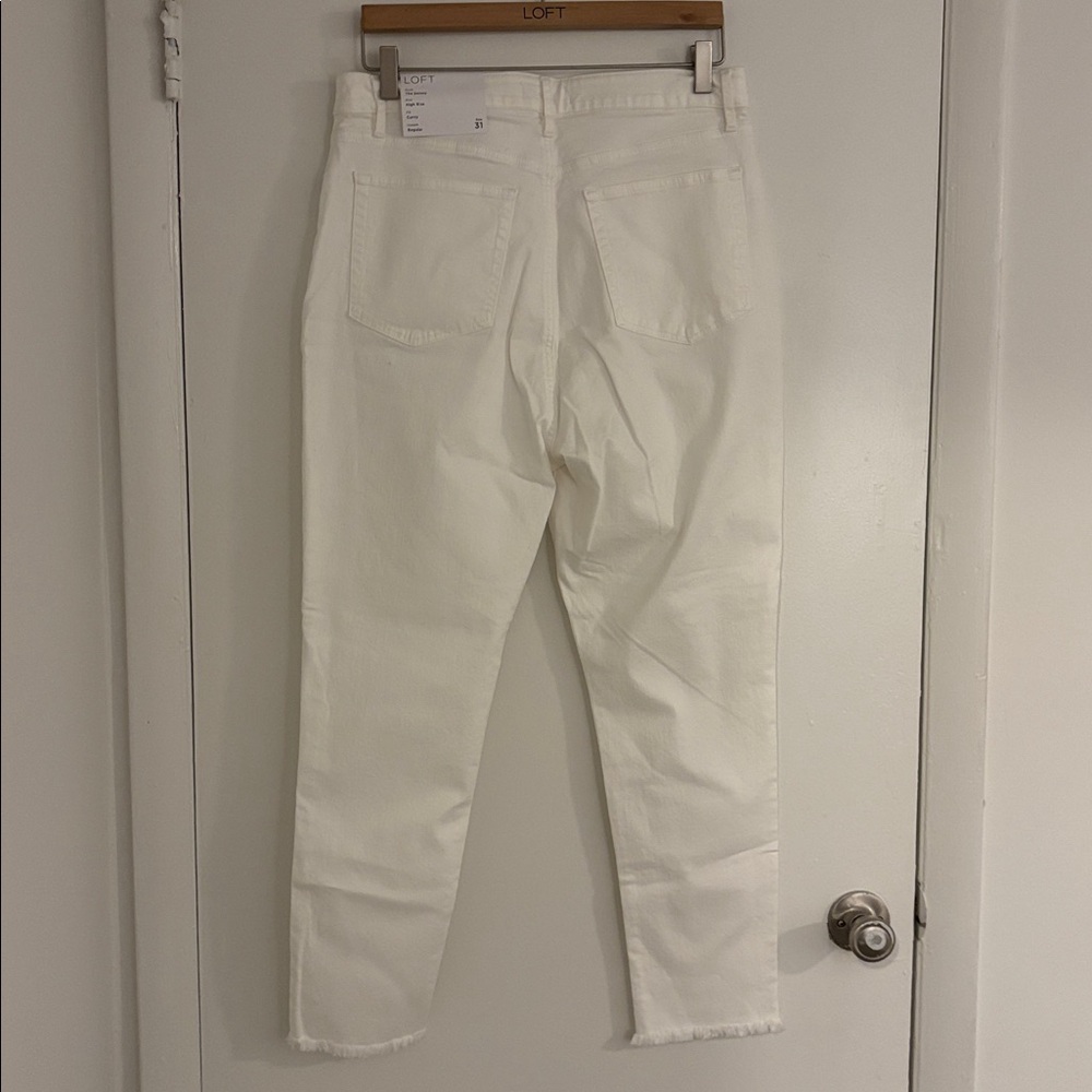 LOFT Women's Cream High Rise Skinny Jeans - Picture 4 of 6